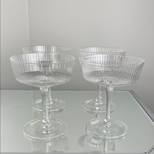 Hotel Collection Fluted Coupe Glasses Set of 4 | 7.1 oz Elegant Cocktail